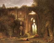 塞缪尔 科尔曼 : Tintern Abbey With Elegant Figures